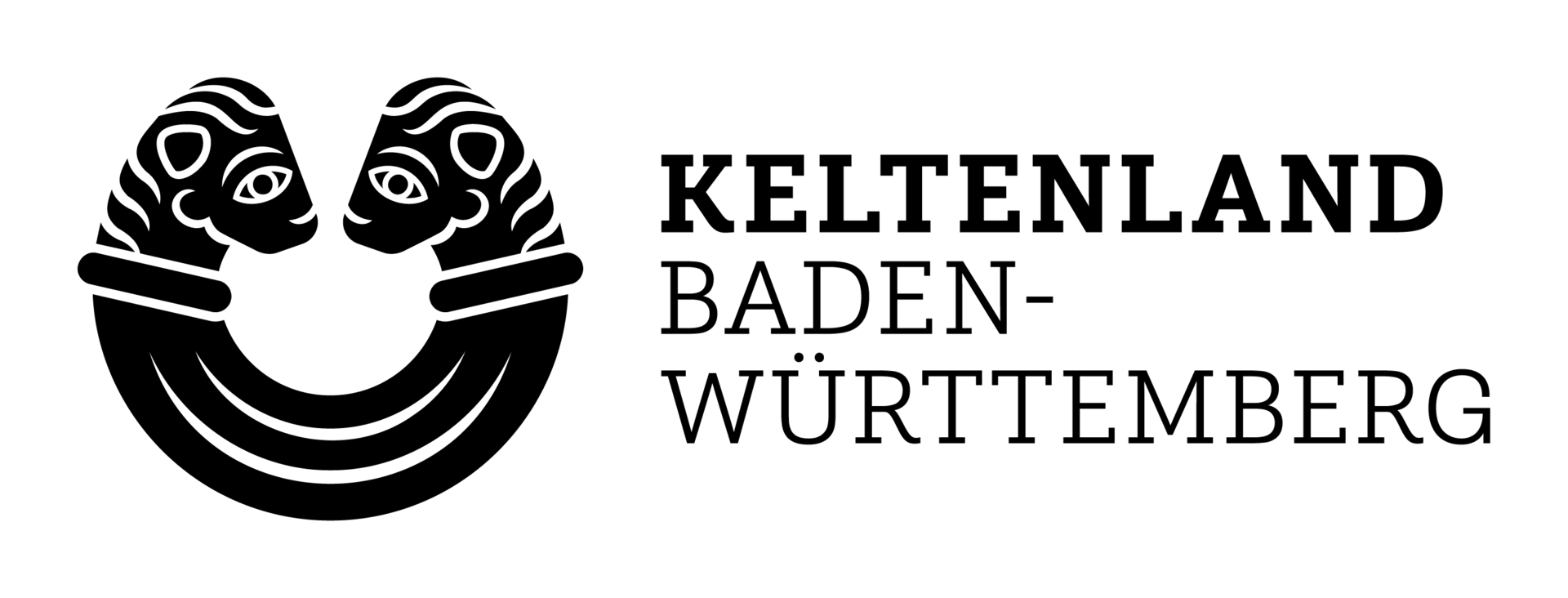 Logo mit zwei spiegelbildlichen, stilisierten Tierköpfen über drei geschwungenen Linien; rechts daneben der Schriftzug Kulturland Baden-Württemberg
