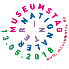 Buntes, kreisförmiges Logo mit dem Text Internationaler Museumstag und dem Datum 13.05.2018